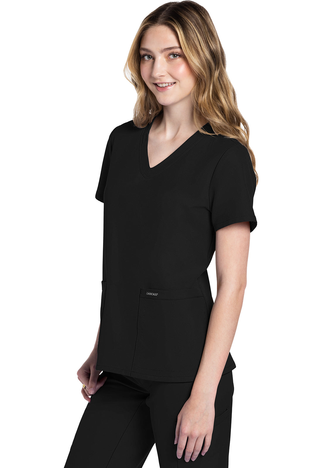 V-Neck Top in Black